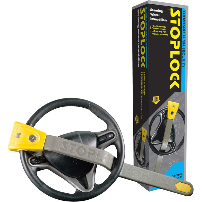 Блокіратор керма Stoplock HG 134-59, протиугінний замок для авто та інших транспортних засобів, жовтий