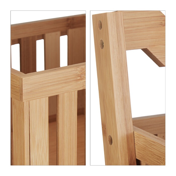 Relaxdays Bamboo 3-Basket Set