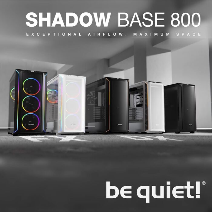 Корпус для ПК be quiet! Shadow Base 800, вентилятори Pure Wings 3 140mm PWM, USB 3.2 Gen 2 Type-C, підтримка E-ATX та радіаторів 420мм, загартоване скло, чорний