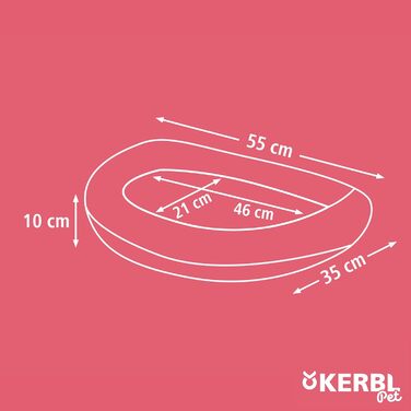 Kerbl Pet Window Hammock, Elevated Resting Place for Cats, Padded Edge, Soft Plush Cover, Sturdy Wooden Construction, Adjustable to Window Sill Depth, 55x35x10 cm, Grey