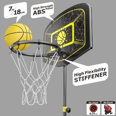 GILIKOKO Adjustable Basketball Hoop Set - Outdoor & Indoor Kids Basketball Set with Stand (110-190cm)