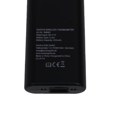 Беспроводний термометр для гриля SANTOS – Контроль через додаток (Android & iOS) – Дальність 100м – Подвійний датчик – До 300°C – Магнітне кріплення