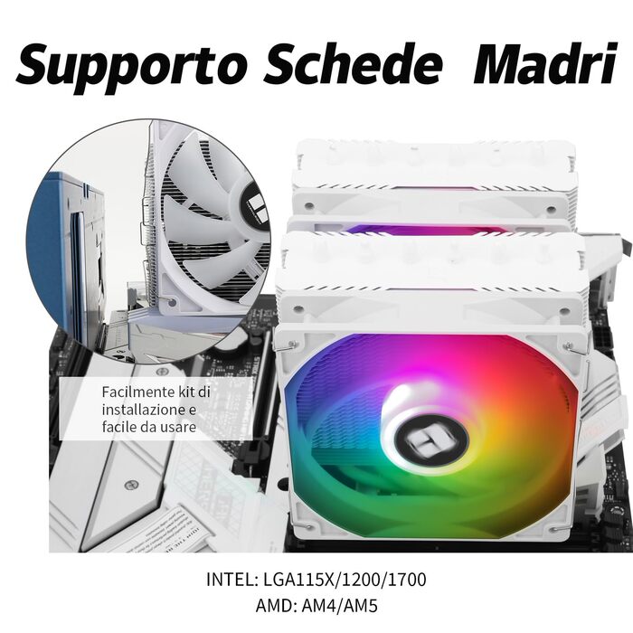 TR Peerless Assassin 120 SE ARGB - білий кулер для CPU з 6 heatpipes, 120 мм вентилятори, для AMD AM4 AM5/Intel 1700/1150/1151/1200