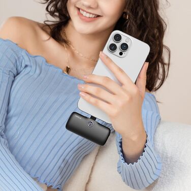 Powerbank iWALK 4800mAh 20W з LCD-дисплеєм, рожевий. Сумісний з iPhone, Samsung, Xiaomi. Портативний зарядний пристрій, компактний, легкий, для жінок та чоловіків.