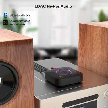 1Mii B06 Plus Bluetooth HiFi приймач: бездротовий аудіоадаптер з aptX HD/Adaptive, Bluetooth 5.3 для стереосистеми та смартфонів