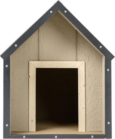 Будка для собак Outdoor маленьких порід – дерев'яна будка для собак, водостійкий дах 76 x 99 x H80 см, розмір S, Timbela M401-1, розмір M, 76x99xH80cm, натуральне дерево (розмір M, 57x95xH68cm, LP SmartSide дерев'яні панелі)