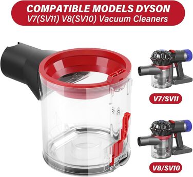 Dyson V8 & V7 Dustbin | Replacement Parts Compatible with SV10 SV11 | High-Quality Dust Container & Waste Bin | Easy Installation