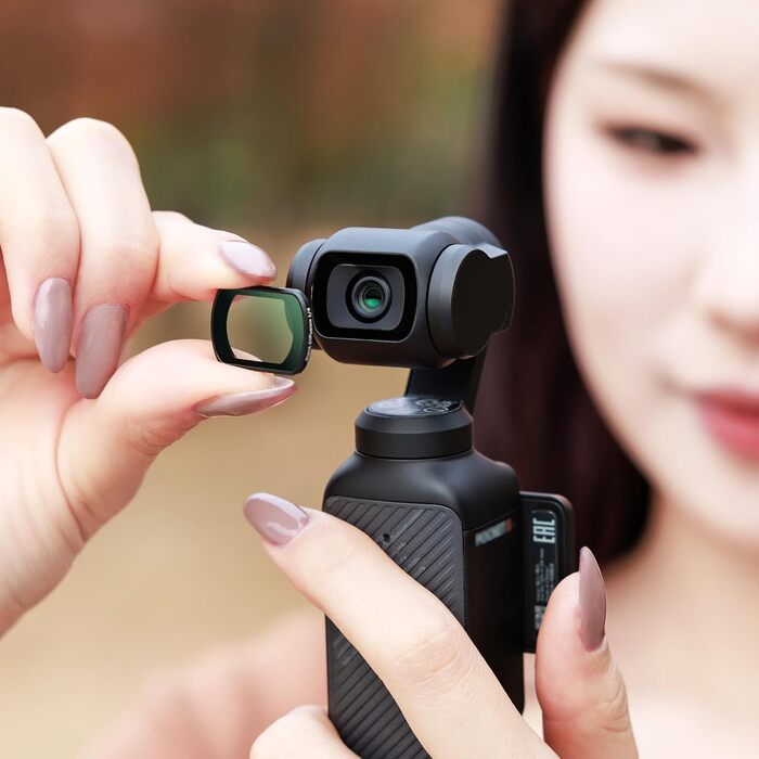 Набір магнітних фільтрів JJC 6в1 для DJI Osmo Pocket 3: ND8, ND16, ND32, ND64, ND256 та CPL (чорна дифузія 1/4), світлофільтри для екшн-камери
