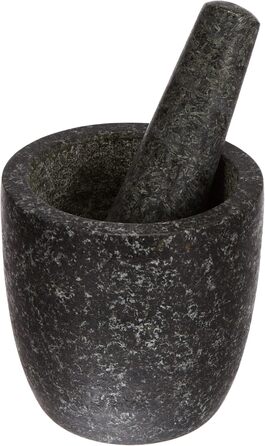 Набір для розмелювання спецій JADE TEMPLE 17023: ступка та товкачок з граніту, 13 см, сірий