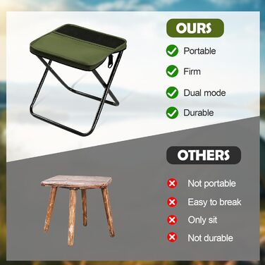 Зручний складаний стільчик-підсвічник для кемпінгу, риболовлі, подорожей та відпочинку на природі