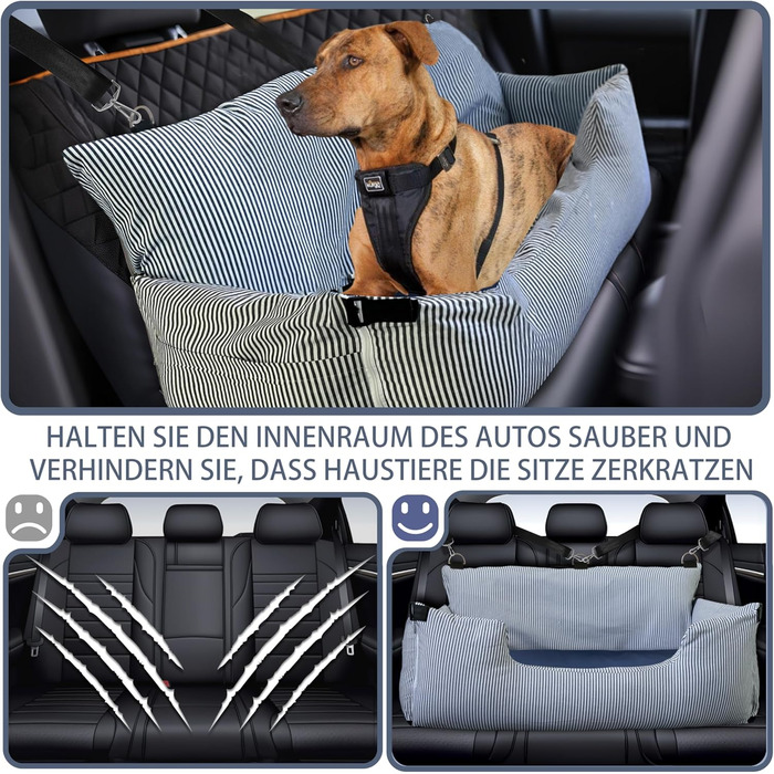 Автокрісло для собак великих та середніх порід, 110 x 45 x 55 см, практичне автобокc для собак