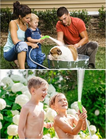 LIBERRWAY Camping Shower with Pump, Camping Shower Set with Rechargeable Battery, 2m Shower Hose Outdoor Shower for Garden Beach Camping Travel Car Washing, Mobile Shower Black (Green with Jet Head)