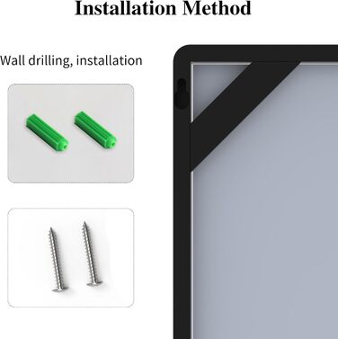 Круглий дзеркало Anyhi 40.6 см без рами, скошений край, для ванної, вітальні, спальні, з монтажем на стіну (Чорний, 71 x 53 см)