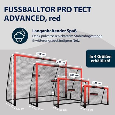 Ворота для футболу HUDORA Pro Tect 120 Advanced – Outdoor з сіткою та захисним покриттям для дітей та дорослих. Легка збірка, білі (120 x 80 см)