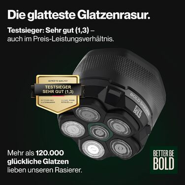 Набір для гоління голови BETTER BE BOLD: крем проти блиску 50 мл + бритва для голови та бороди. Захист від подразнень, для гладкої шкіри (0-3 мм)
