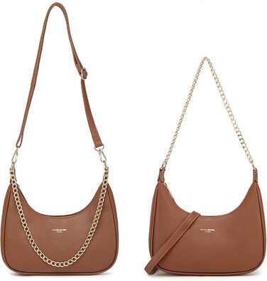 Сумка жіноча David Jones через плече, клатч з ланцюжком, екошкіра, колір коньяк - елегантна сумка для вечірки та повсякдення