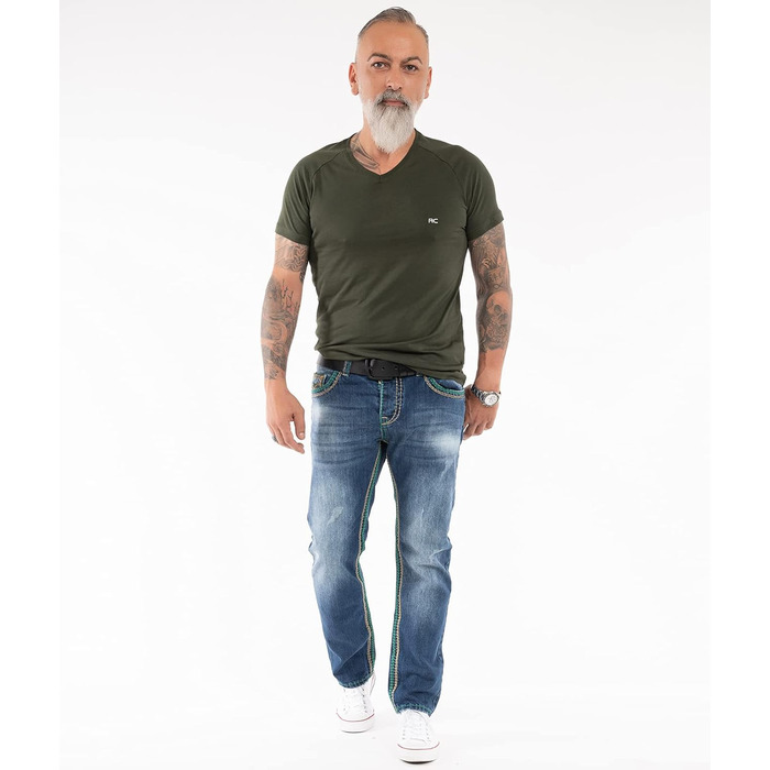 Чоловічі джинси Rock Creek RC-2056 темно-сині, вінтаж, товсті шви (29W/32L)