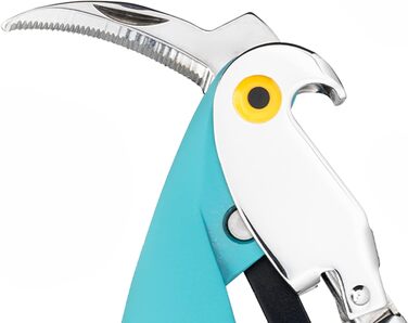 Відкривачка для вина Alessi 'Parrot' з алюмінію та PC, блакитна, 30 x 8 x 12 см