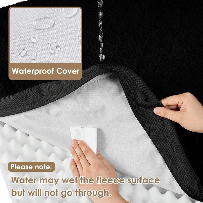 Ортопедичне ліжко для собак середніх порід EHEYCIGA 89x58x9 см, м'яке, миється, для переноски, чорне