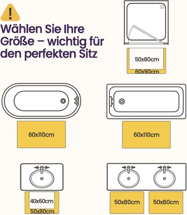 Килимок для ванної кімнати DEXI 50 x 80 см, м'який, неслизький, пральний, білий