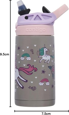 Contigo Kinder Trinkflasche Easy Clean Autospout with Straw, BPA-free durable water bottle, 100% leak-proof, easy to clean, ideal for daycare, kindergarten, school and sports, 420 ml