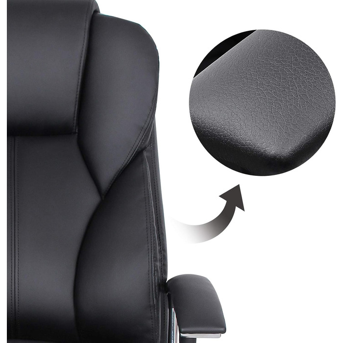 Крісло офісне SONGMICS, крісло для офісу, крісло для комп'ютера, регулювання висоти сидіння, чорне