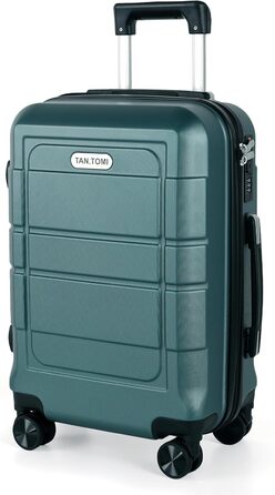 Валіза ручної поклажі TANTOMI 20 дюймів, жорсткий корпус ABS+PC, телескопічна ручка, колір світло-темнозелений (Set M/L/XL)