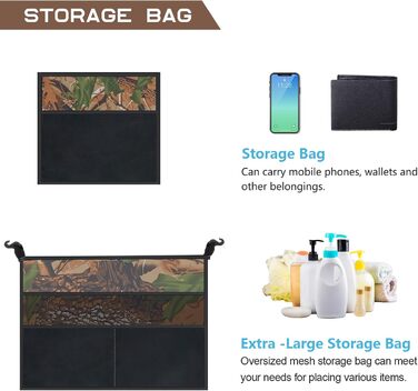 Brian & Dany Pop Up Camping Shower Tent - Portable Changing Tent with Rain Protection & Windows - Outdoor Privacy Shelter, UPF 50+ Waterproof, 120x120x190cm Camo Green