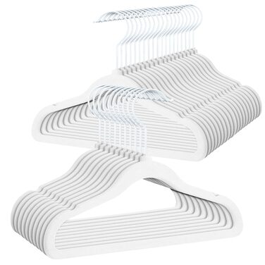 Набір з 30 дитячих вешалок OGIVO з оксамиту, 30 см, білі