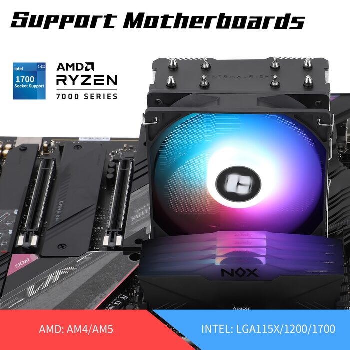 Thermalright Assassin X 120 SE - Кулер для CPU з 4 тепловими трубами, тихий вентилятор PWM, сумісний з AM4/AM5/Intel LGA1150/1151/1200/1700/1851