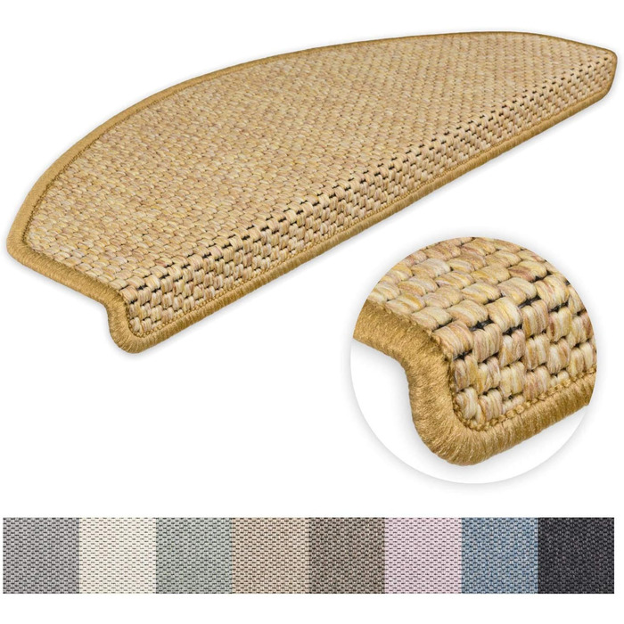 Ступінчасті килимки Kettelservice-Metzker Göteborg: напівкруглі, різні комплекти, 65x24x4 см, колір - кукурудза, 14 шт.