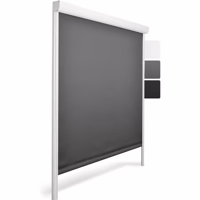 Roller blind with guide rails SolReflect K24 60x175 cm - Blackout roller blind with side guide rails - Mounting without drilling - Blackout roller blind 60cm wide (W80 x H175 cm, Anthracite)