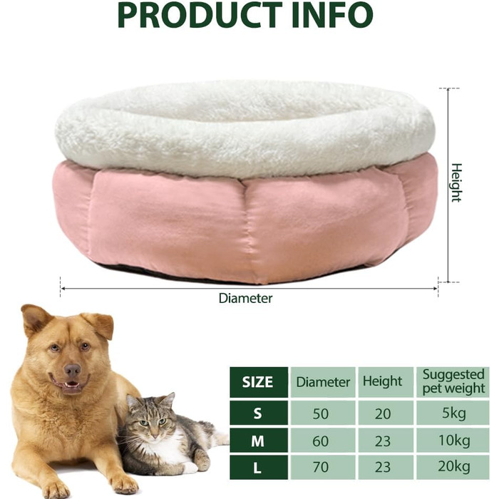 М'яке ліжко-доннат для котів та собак, 50x50x20 см, блакитне