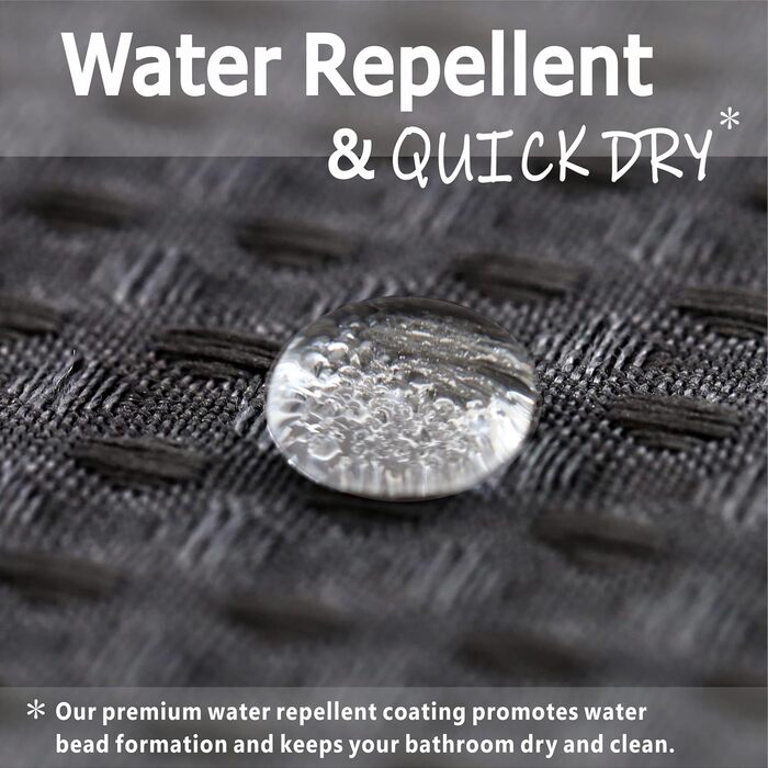 Штора для душу Grauer Waffelmuster, 183x183 см, сіра - водовідштовхувальна, міцна, з поліестеру