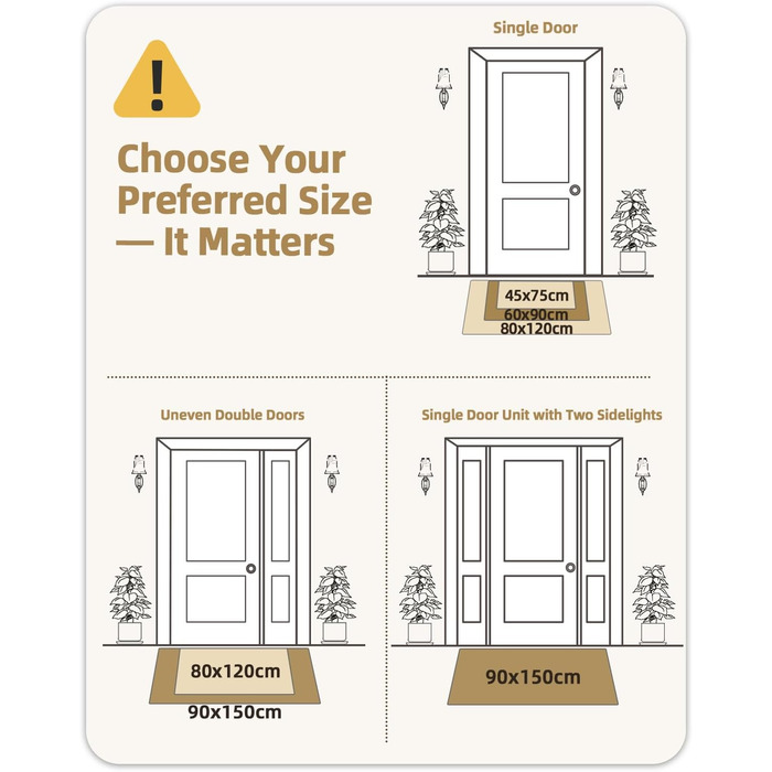 Килимок для дому COLOR&GEOMETRY 60x90 см з неслизьким покриттям TPE, сірий (Rechteckig)