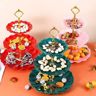 Підставка для тістечок Wagoodter 3 яруси, для тортів, десертів, на весілля, день народження, чаювання (порошкове покриття)