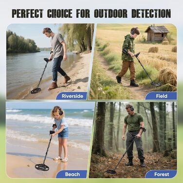 Металодетектор Profi з 2 акумуляторами, 5 режимів, для дорослих та дітей, водонепроникний IP68, регульована стійка (Морська блакить)