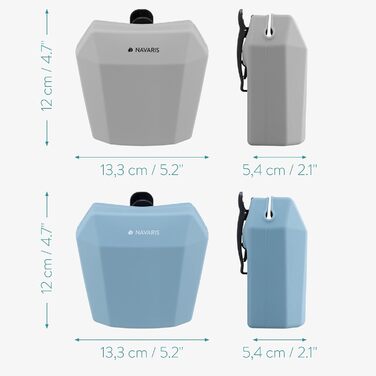 Набір Silikon від Navaris: 2 миски для корму для собак з кліпсою та магнітом - для ласощів, сухого та вологого корму (сірий & червоний, синій/сірий)