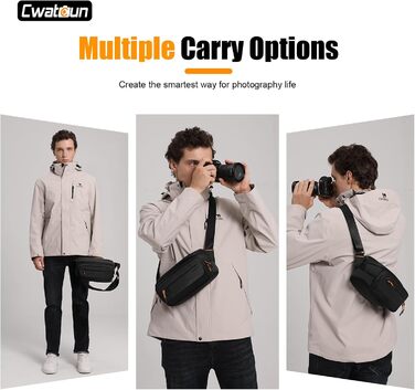 Чорна сумка для камери Cwatcun з кріпленням для штатива, водостійка, для фотографів (S)