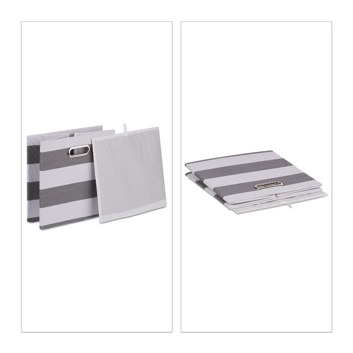 Set of 2 Striped Storage Boxes