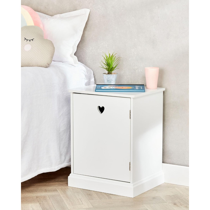 Standing Mirror for Children, Ages 3-7, Wooden Children's Mirror, Nursery, Children's Mirror with Storage, Girls' Freestanding Standing Mirror White, Christmas Gifts (Children's Nightstand)