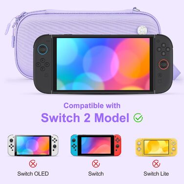 Чохол для Nintendo Switch 2 innoAura Switch 2 Tasche, фіолетовий (Galaxy Lila) - водостійкий, з амортизацією, відділенням для AirTag та великою сітчастою кишенею