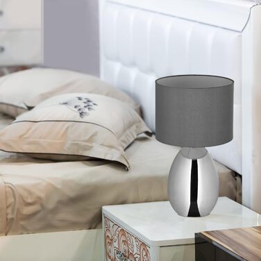 Настільна лампа Relaxdays Touch dibar з регулюванням яскравості, E14, 33,5 x 18 см, срібна