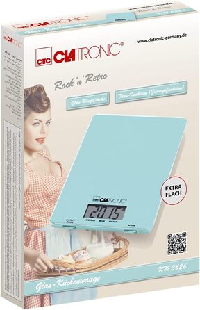 Кухонні ваги Clatronic KW 3626 (м'ятно-зелені) | Максимальна вага 5000 г, точність 1 г, функція тарування, LCD-дисплей