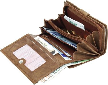 Ledershop24 RFID Women's Leather Wallet, Women's Cardholder, Women's Purse - Long Natural Leather - Gift Set + Exclusive Key Chain