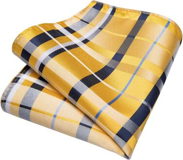 Набір краваткових аксесуарів DiBanGu: краватка, нагрудна хустинка, запонки, затискач для краватки (жовтий)