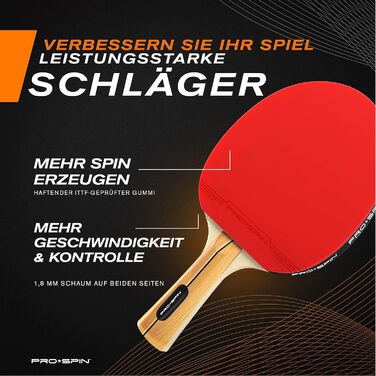 PRO SPIN Table Tennis Set - High-Performance Paddles & Balls | Premium Table Tennis Set for Indoor & Outdoor Play | 4 Player Set