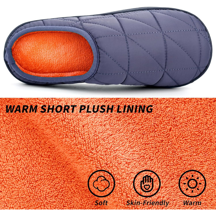 Тапочки домашні жіночі/чоловічі зимові теплі, плюшеві, м'які, зручні з memory foam, антиковзні, двоколірні, для дому та вулиці (38/39 EU, сірі)