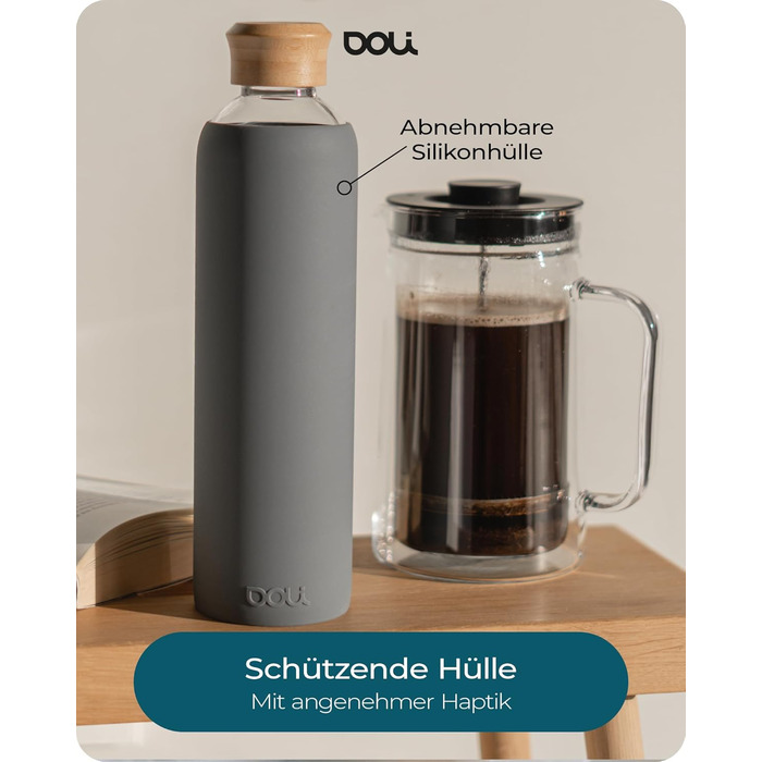 Doli Stainless Steel Water Bottle with Silicone Sleeve - Ideal for Hot & Carbonated Drinks - Absolutely Leak-Proof - Dishwasher Safe - BPA-Free