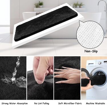 Набір аксесуарів для ванної кімнати PLIOW – 22 предмети: шторка для душу, відро для сміття, тримач для унітазної щітки, дозатор для мила. Стильний та функціональний декор для дому (Чорний, повний комплект + килимок для ванної)